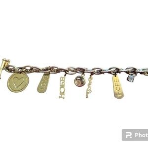 Ann Taylor Bracelet Charms Toggle Rhinestone Love Hope Boho Western Retro 80s